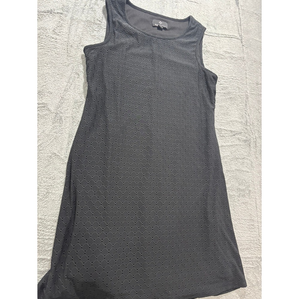 Ronni Nicole Black Eyelet Dress Sleeveless A Line Casual Classic Midi - Picture 2 of 9